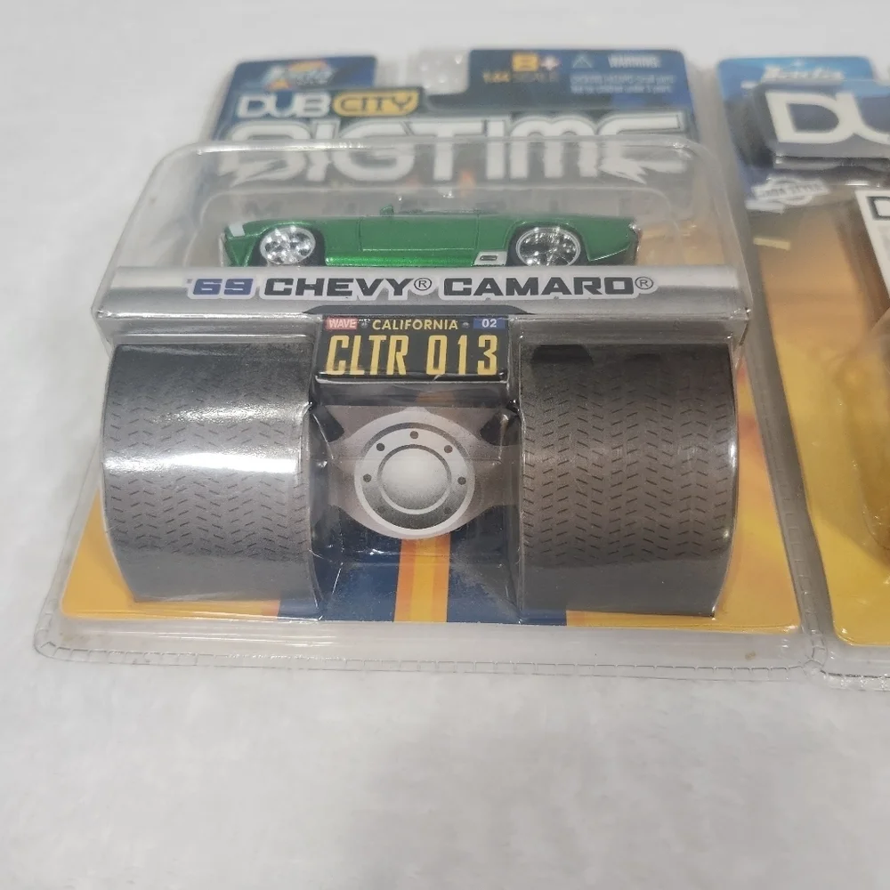 Green 69 Chevy Camaro and White Chrysler 300C Die-Cast Cars from DUB City